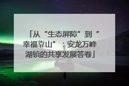 从“生态屏障”到“幸福靠山”：安龙万峰湖镇的共享发展答卷